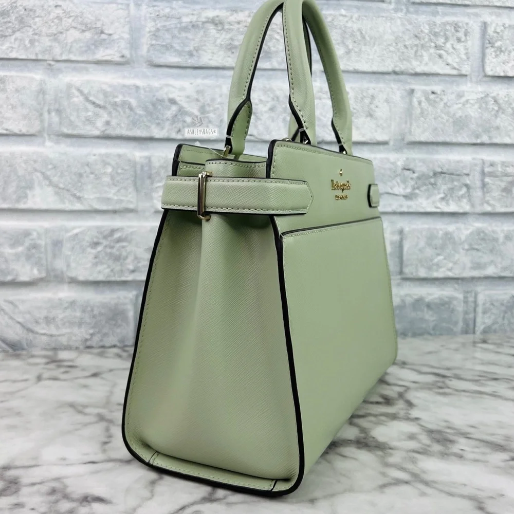 Kate Spade Staci Sage Bundle Green Medium Satchel Crossbody - Picture 2 of 10